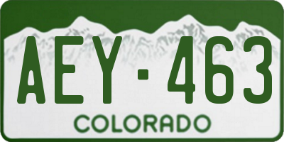 CO license plate AEY463