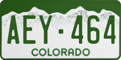 CO license plate AEY464
