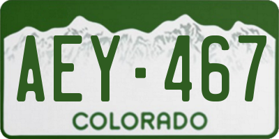 CO license plate AEY467