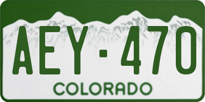 CO license plate AEY470