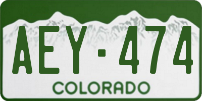 CO license plate AEY474