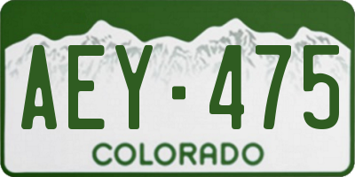 CO license plate AEY475