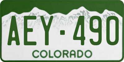 CO license plate AEY490