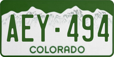 CO license plate AEY494