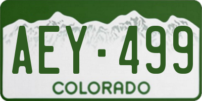 CO license plate AEY499