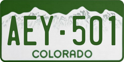 CO license plate AEY501