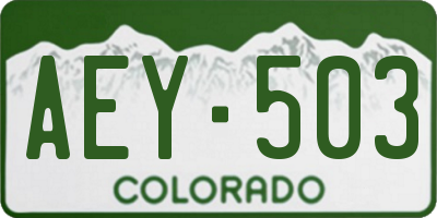 CO license plate AEY503