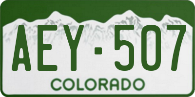 CO license plate AEY507