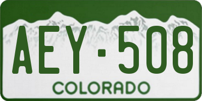 CO license plate AEY508