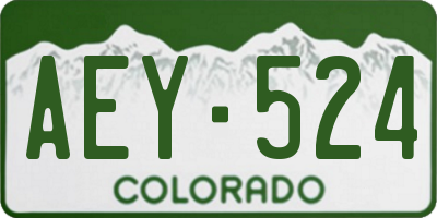 CO license plate AEY524