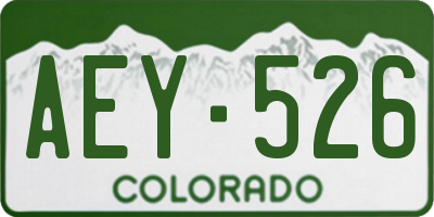 CO license plate AEY526
