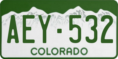 CO license plate AEY532