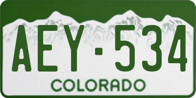 CO license plate AEY534