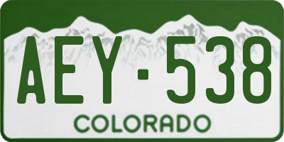 CO license plate AEY538