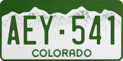 CO license plate AEY541