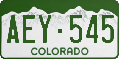 CO license plate AEY545