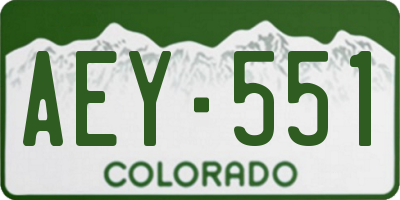 CO license plate AEY551