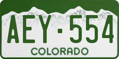 CO license plate AEY554