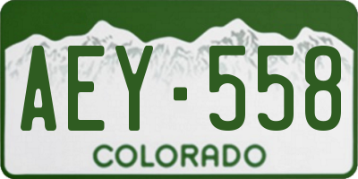 CO license plate AEY558