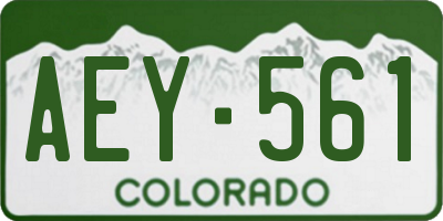 CO license plate AEY561