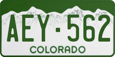 CO license plate AEY562