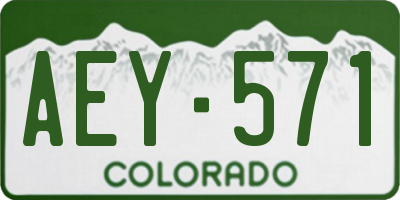 CO license plate AEY571