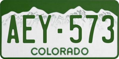 CO license plate AEY573