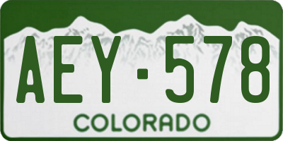 CO license plate AEY578
