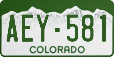 CO license plate AEY581