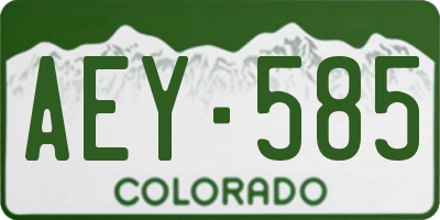 CO license plate AEY585