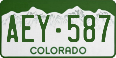 CO license plate AEY587
