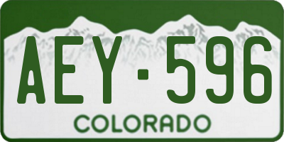 CO license plate AEY596