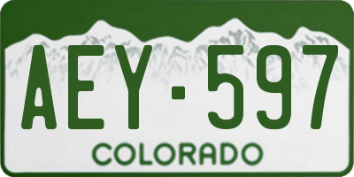 CO license plate AEY597