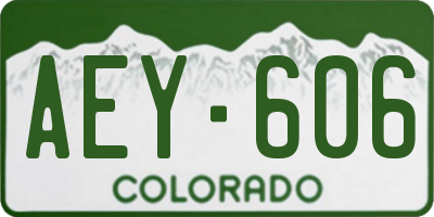 CO license plate AEY606