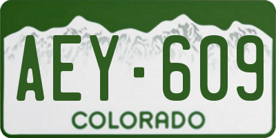 CO license plate AEY609