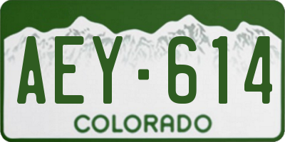 CO license plate AEY614