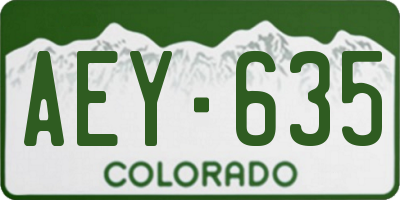CO license plate AEY635
