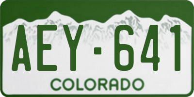 CO license plate AEY641