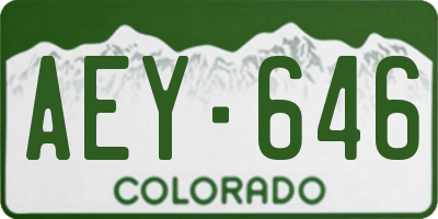 CO license plate AEY646