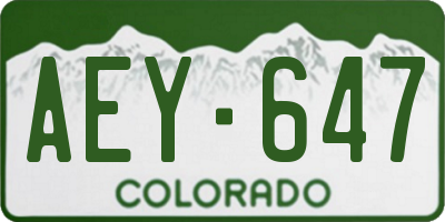 CO license plate AEY647
