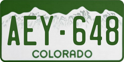 CO license plate AEY648