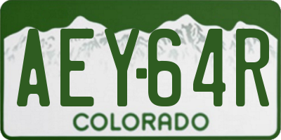 CO license plate AEY64R