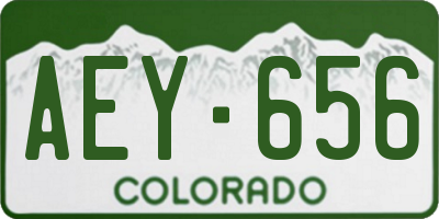 CO license plate AEY656