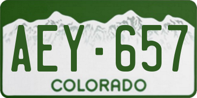 CO license plate AEY657
