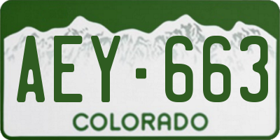 CO license plate AEY663