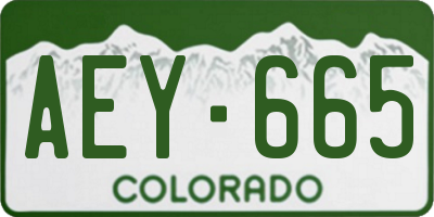CO license plate AEY665