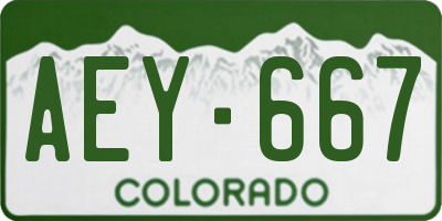 CO license plate AEY667