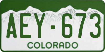 CO license plate AEY673