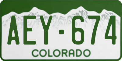 CO license plate AEY674
