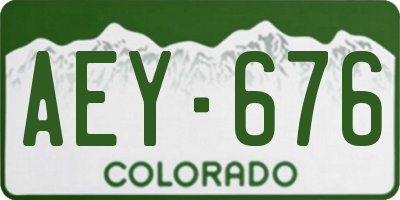 CO license plate AEY676